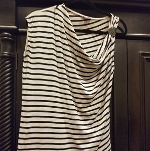 Vince Camuto striped drape front top